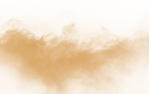 Brown fog or cloud on transparent background.  