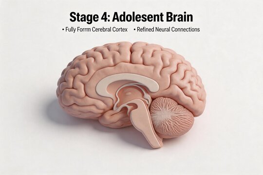 Human brain model in stage 4