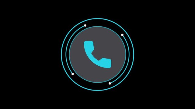 Modern call icon animation with smooth circular motion. Clean and minimal design representing ch, at messaging, communication, notifications, and online conversation.4k call icon animation.