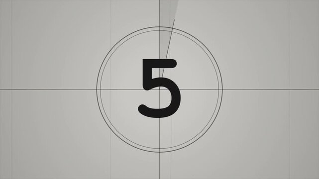 Vintage Film Countdown from 10 to 1, Old Movie Leader, Retro Cinema Aesthetic, Grainy Film Scratch Effect, Nostalgic Opening Sequence, Motion Graphic Animation 4k video