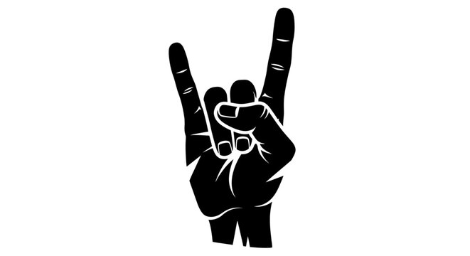 Black hand gesture sign language symbol.
