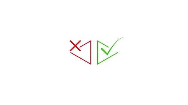 minimalist right and wrong symbol scale up motion graphic.