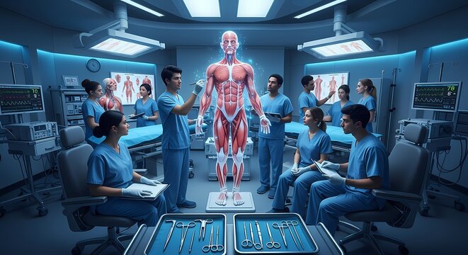 Medical Team Learning from Holographic Anatomy Model in Modern Operating Room