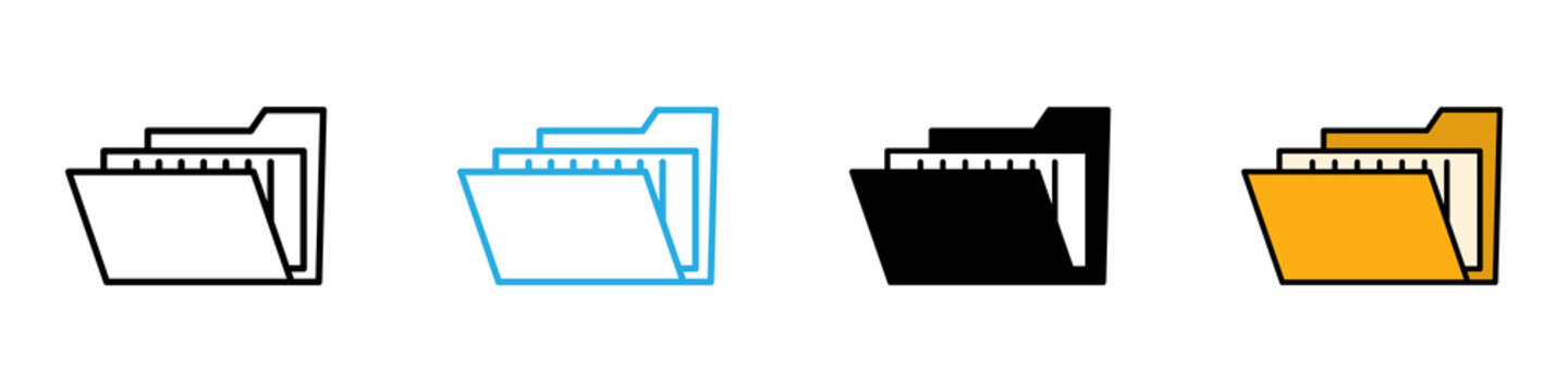 File and folders multi - style icon design concept