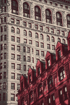 new york city skyline old vintage poster print buildings and city