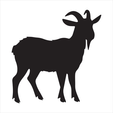goat black silhouette logo vector.