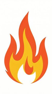 Stylized orange and yellow fire flame icon graphic. Vibrant layered burning fire symbol with sharp flickering orange edges