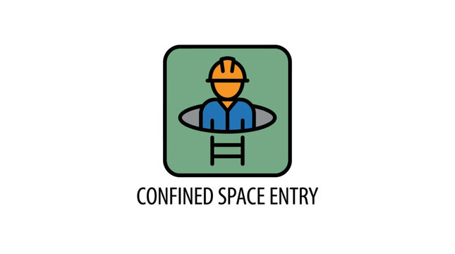Confined space entry warning for industrial safety protocol