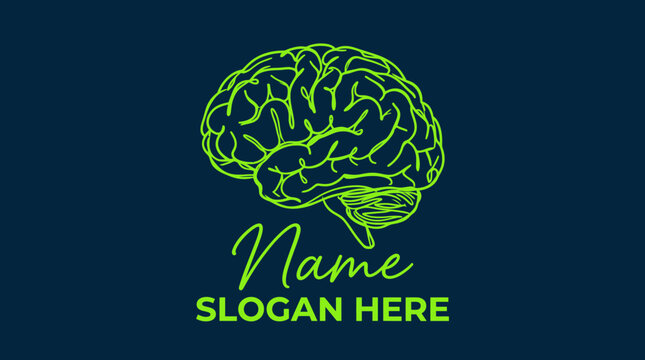 Intelligent Brain Outline Vector Illustration. Human Mind, Creativity, Science, Education, Health and Thinking Concept.
