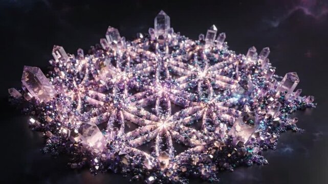 Macro Crystal Snowflake Crown Tiara - Sparkling Gemstone Luxury
