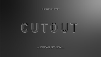 Fototapeta premium Cutout text effect, editable engraved text style on dark grey background