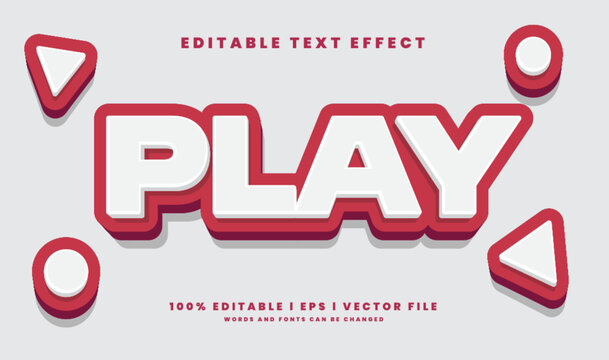 Editable play text effects, modern colors.