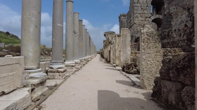 Ancient Roman Ruins of Perge, Turkey - Historical Archaeological Site