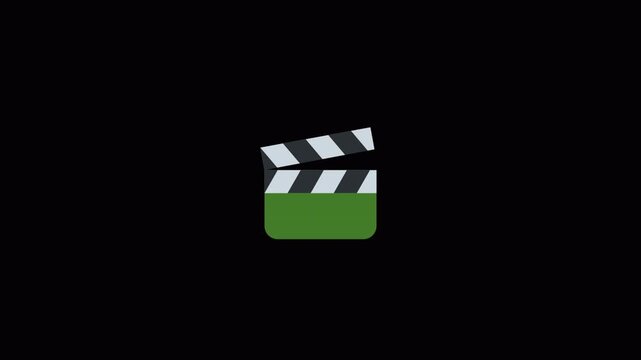 Movie clapper board animation with alpha channel in 4k., deleted scenes and retake words on film slate for uncut footage, mistake, bloopers, outtakes movie on transparent background