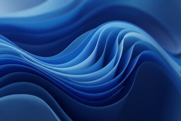 Fototapeta premium Abstract Blue Fluid Waves and Smooth Flow Background Design