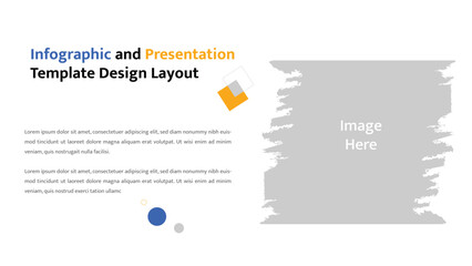 Fototapeta premium Clean infographic presentation template layout with image placeholder and text sections