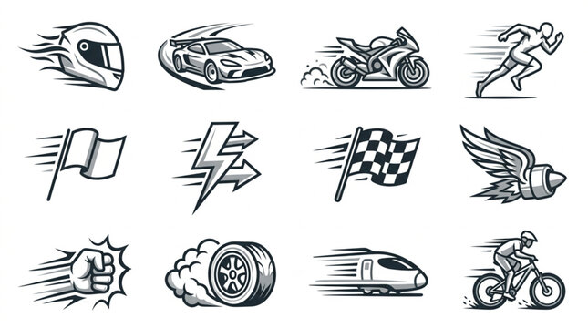 Speed and Racing Icons Collection