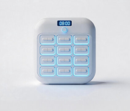 Futuristic Digital Timer with Illuminated Buttons