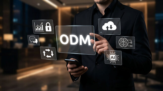 ODM Technology Solutions Concept With AI Driven Digital Innovation Platform