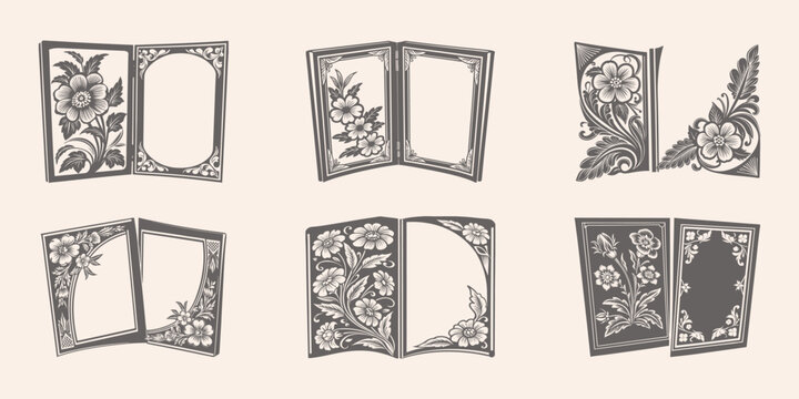Vintage floral picture frames