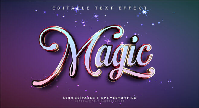 magic text effects, vintage colors. Text style effects.