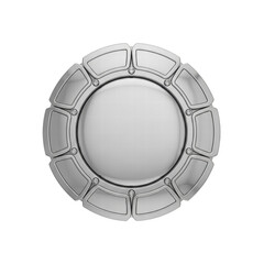 Naklejka premium Metallic circular frame with central blank space