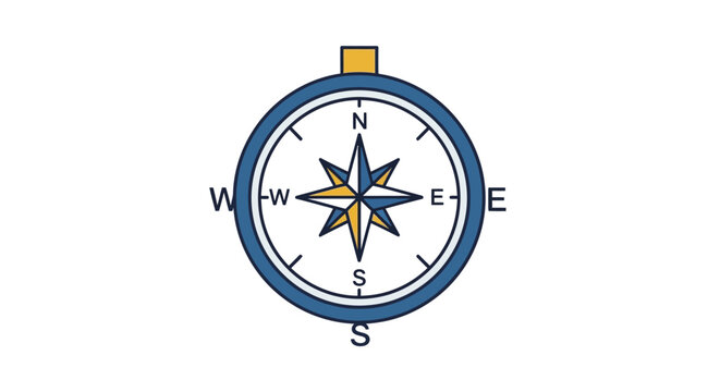Vintage Compass Rose Navigation Tool, Directional Guidance