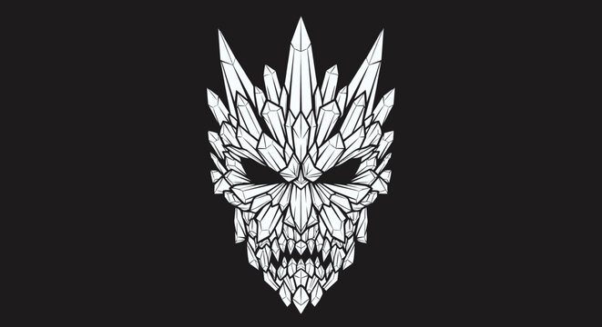 Abstract Crystal Skull Face - Dark Fantasy Art