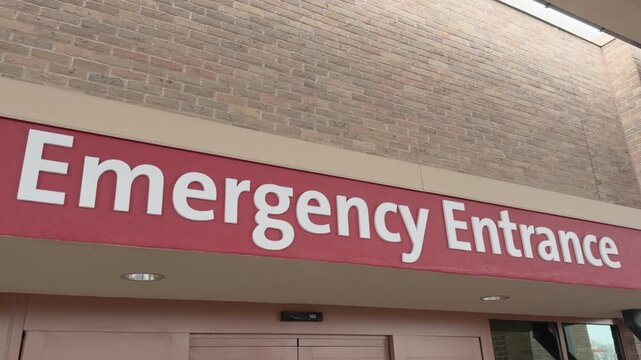 Emergency Entrance sign at Hospital door 4k
