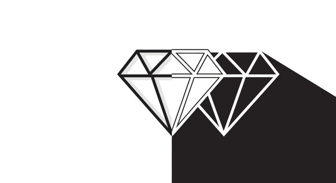 Double diamond logos with black and white contrast effect.