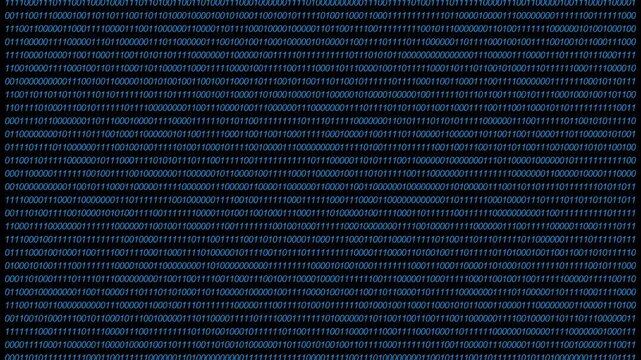 Abstract binary code data stream background animation.4k video