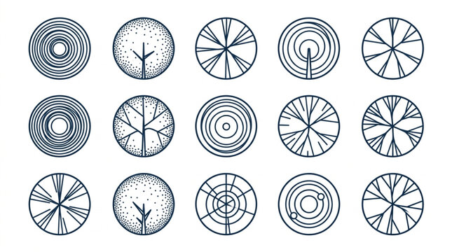 Cross Section Patterns of Tree Rings and Wood Grain