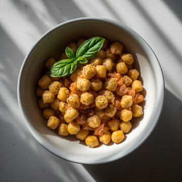 Roasted chickpeas with parmesan and fresh basil
