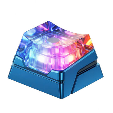 Futuristic mechanical keyboard keycap with RGB lighting