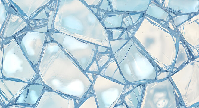 Shattered glass texture fractured ice effect isolated on transparent background