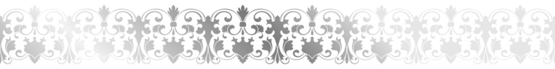 Fototapeta premium Silver border, vintage pattern, seamless edge, for making frames, vintage frames.