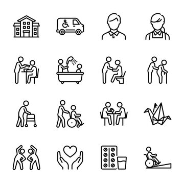 Simple Icon Set｜Caregiving, Welfare & Senior Support