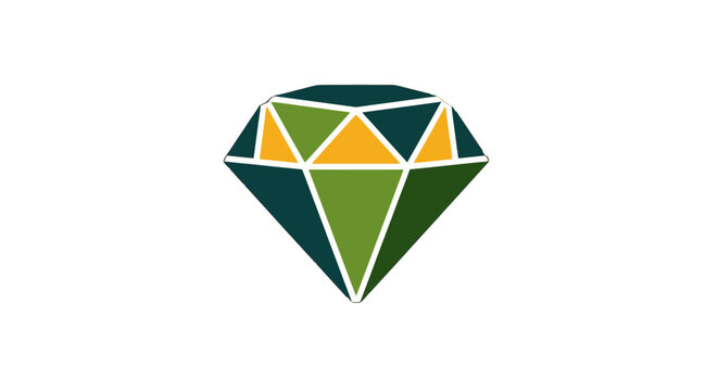 Colorful Geometric Diamond Shape With Vibrant Triangles Inside.