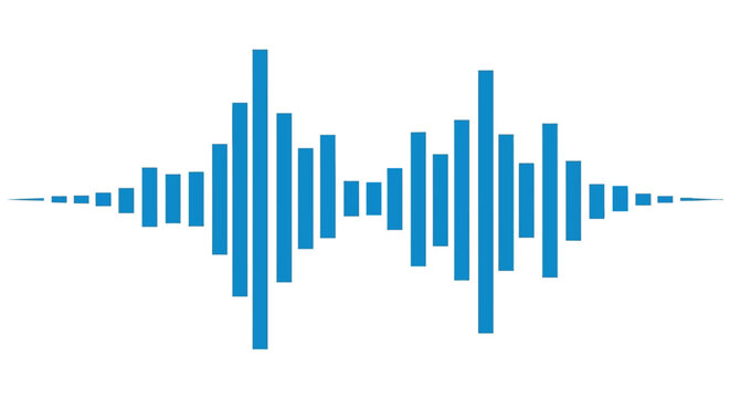 Abstract illustration of a digital sound wave visualising audio frequency and spectrum