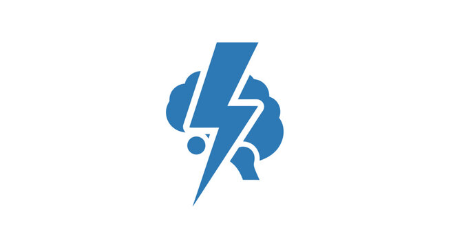 Creative brainpower concept logo depicting idea generation and innovative thinking