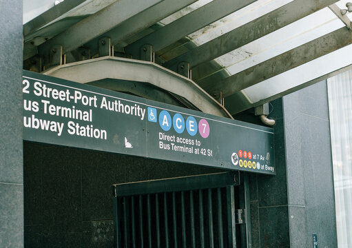 Entrance to the 42nd Street &ndash; Port Authority Bus Terminal subway station in New York, New York, USA, May 14, 2026.
