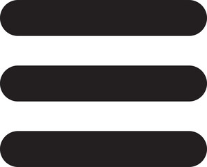 Obraz premium Hamburger menu icon with three horizontal lines isolated on transparent background