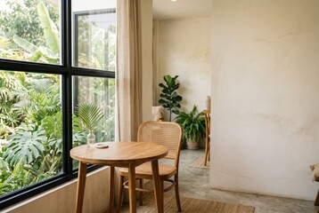 Fototapeta premium table and chairs in the garden