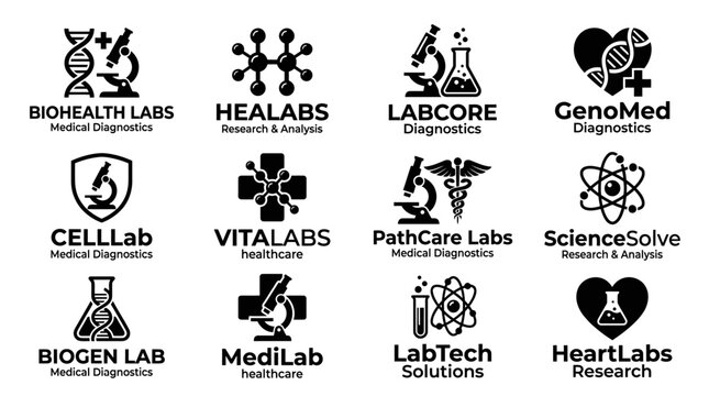Medical laboratory logos and icons.