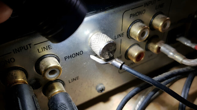 Audio equipment with RCA cables and phono input