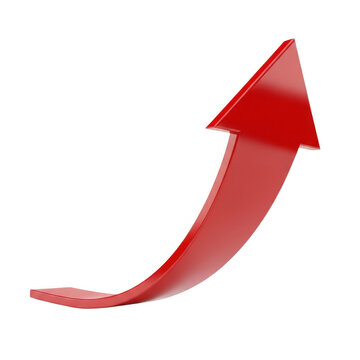 Red upward arrow icon showing growth and increase