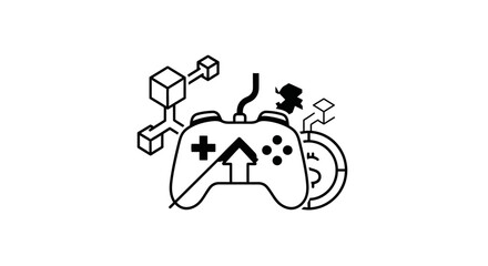 Video Game Controller with Abstract Digital Elements and Connectivity © ulul
