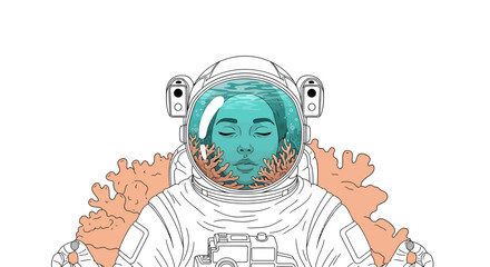 Fototapeta premium Astronaut in Space Suit Exploration.