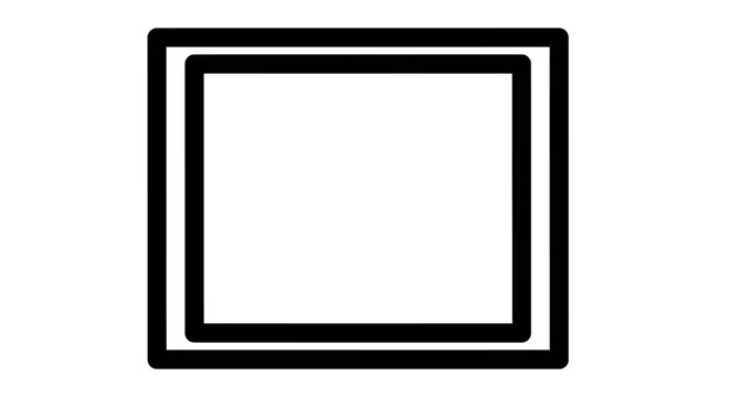 Empty Square Frame Icon with Double Border - Graphic Element