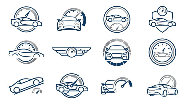 Collection of Car and Speedometer Icons